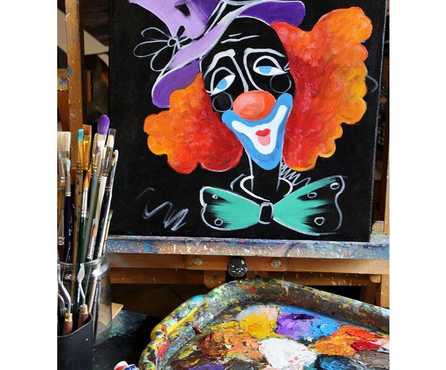 送料無料 20%OFF】ロシア ピエロの絵画 子供部屋 オリジナルアート