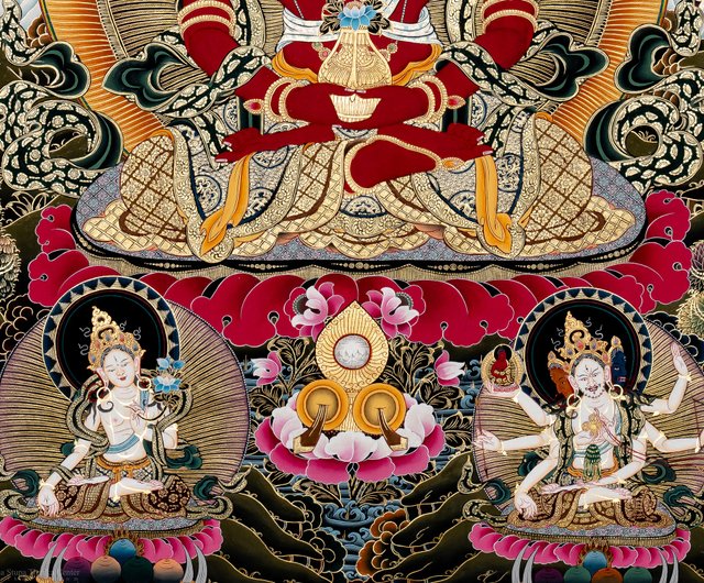 送料無料 50%OFF】ネパール 本物の手描き阿弥陀仏 | 伝統的なアートの