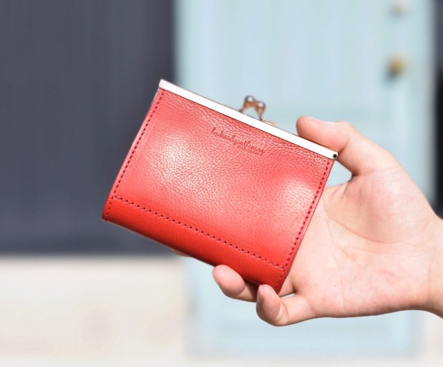 送料無料】お札入れ がま口 財布 コンパクト 革財布 レザー イタリアン