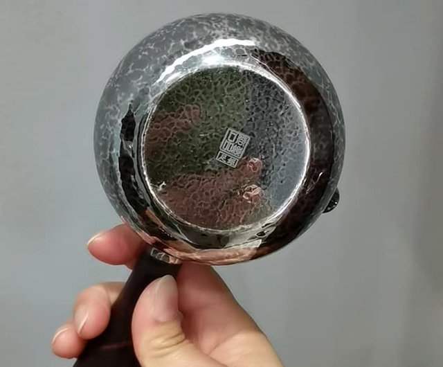 尚幀品槌目紋側把純銀公道杯茶海純銀9999 純手工250cc 尚幀品手工銀壺
