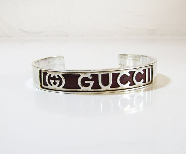 OLD GUCCI オールドグッチ ヴィンテージ シルバー925 ワインレッド