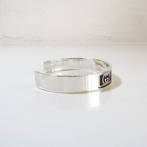 OLD GUCCI オールドグッチ ヴィンテージ シルバー925 ワインレッド