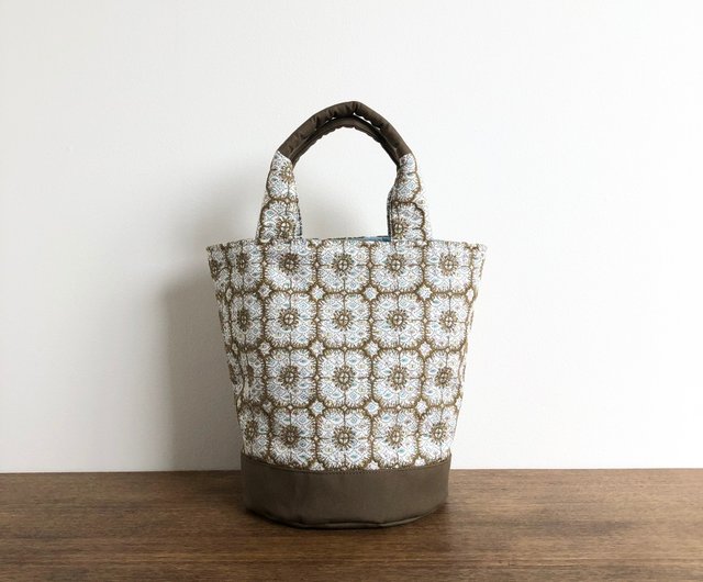 受注製作 Dカン付きバケツ型トートバッグ ミナペルホネン アネモネ