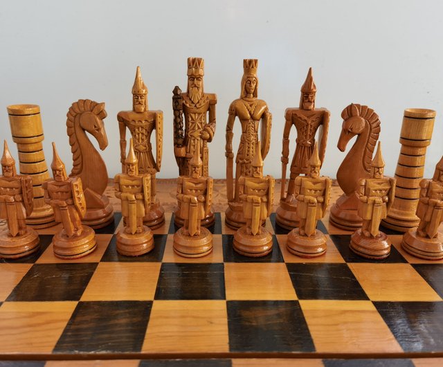 ロシア ハンドメイド ヴィンテージ ソ連 ソビエト ロシア 木製 チェス