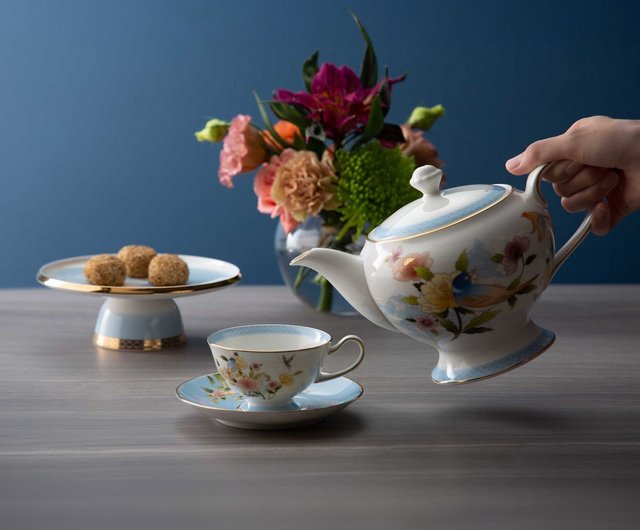 台湾 日本 NARUMI 鳥と花 ボーンチャイナ ティーカップセット-2個