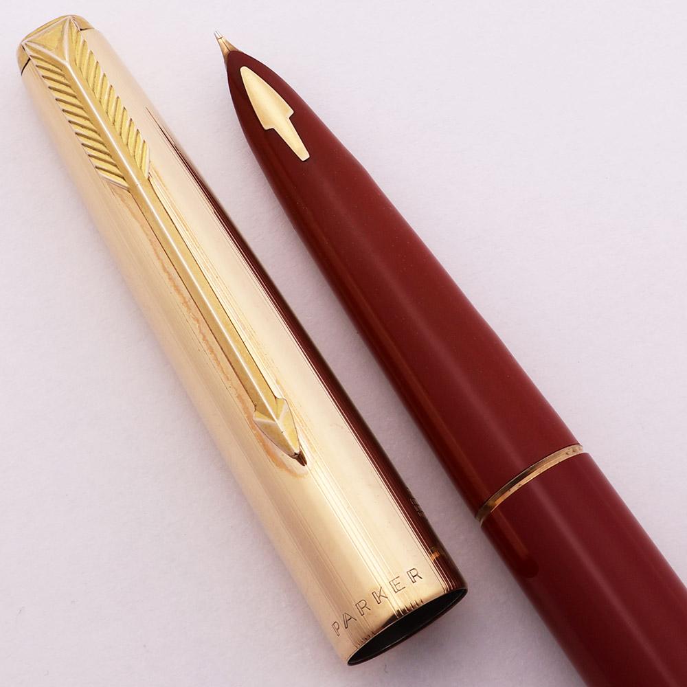 Parker 61 Fountain Pen Mk II (1962-69) - Rage Red, Gold Filled