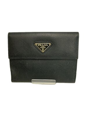 PRADA(プラダ) / 2つ折り財布/ナイロン/BLK/レディース/三角プレート