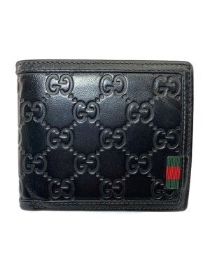 GUCCI(グッチ) / シェリーライン/2つ折り財布/レザー/BLK/メンズ