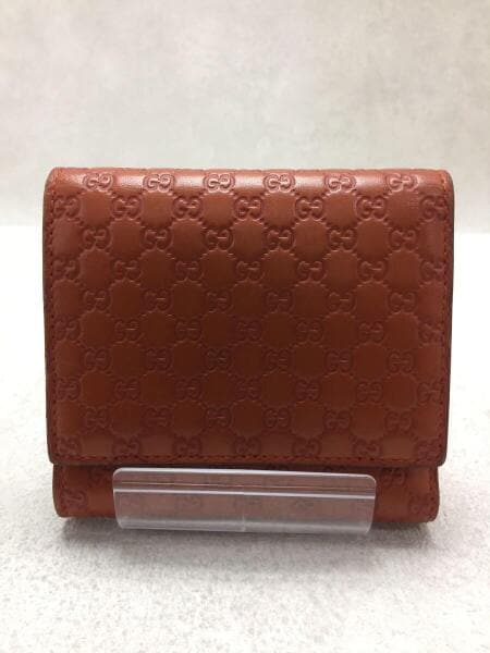 GUCCI(グッチ) / マイクログッチシマ/2つ折り財布/レザー/ORN/無地
