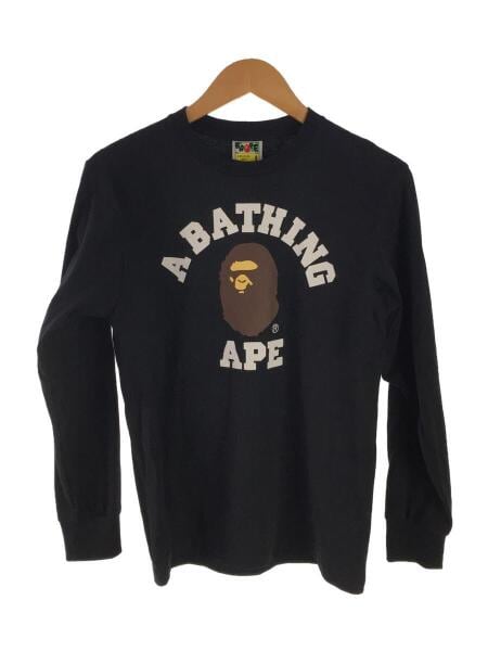 A BATHING APE(アベイシングエイプ) / 長袖Tシャツ/S/コットン/BLK