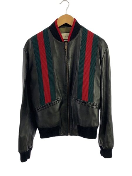 GUCCI(グッチ) / レザージャケット・ブルゾン/48/羊革/BLK/593757