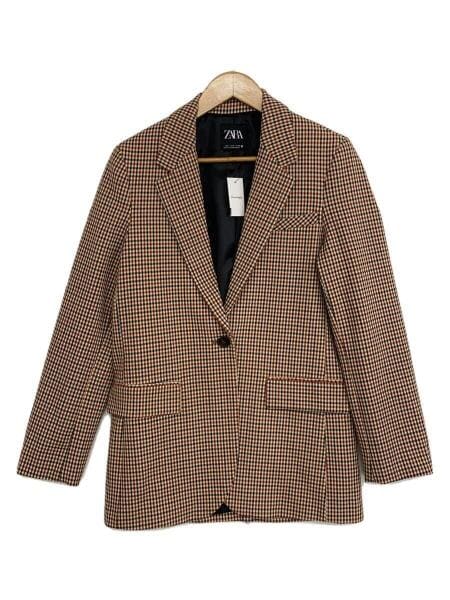 ZARA(ザラ) / テーラードジャケット/SS/ポリエステル/BRW/チェック