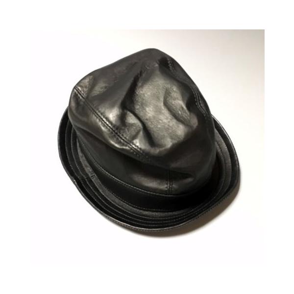 スナッチでブラピが被っていた帽子 ラムレザーブラック /【Buyee】