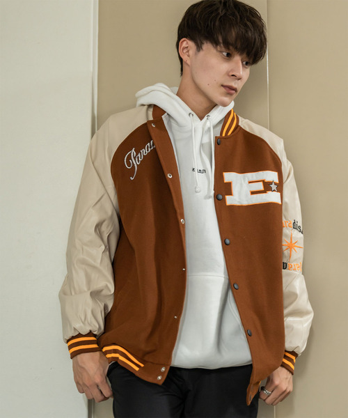 DEVICE | ブラウンベース ビッグロゴ スタジャン アウター ブルゾン