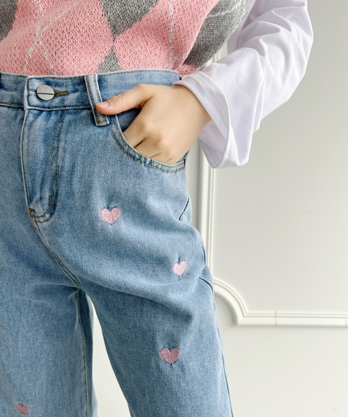 LOUEME | ハート刺繍デザインデニムパンツ - Buyee 通販購入サポート