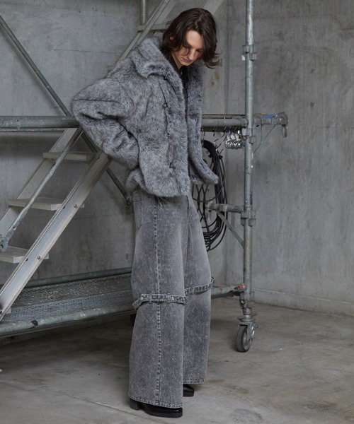 SPIELIO | 【Spielio】Metal bit faux fur jacket / メタルビット