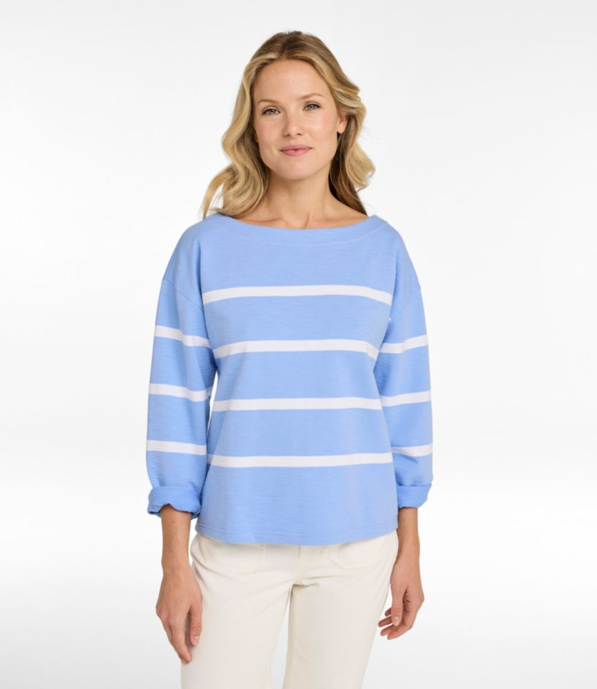 Women's Peaks Island Top, Relaxed Boatneck Long-Sleeve Stripe