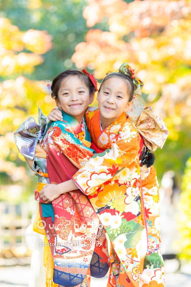 本当に綺麗」華やかな着物で7歳の七五三と10歳のハーフ成人式の撮影