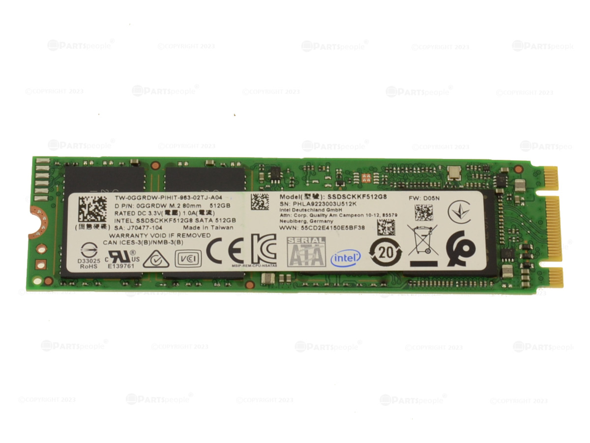 Intel 512GB SATA SSD M.2 2280 Card GGRDW Hard Drive GGRDW