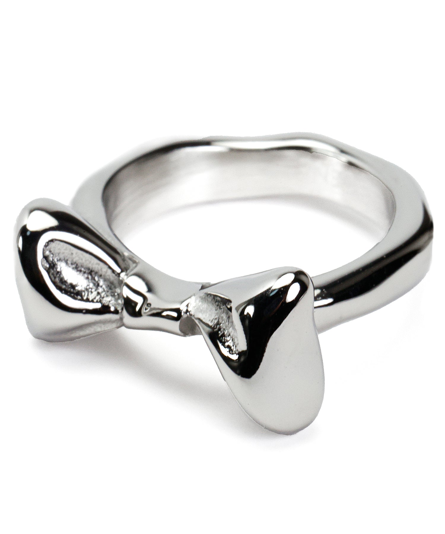 シルバー]ロックリボンリング