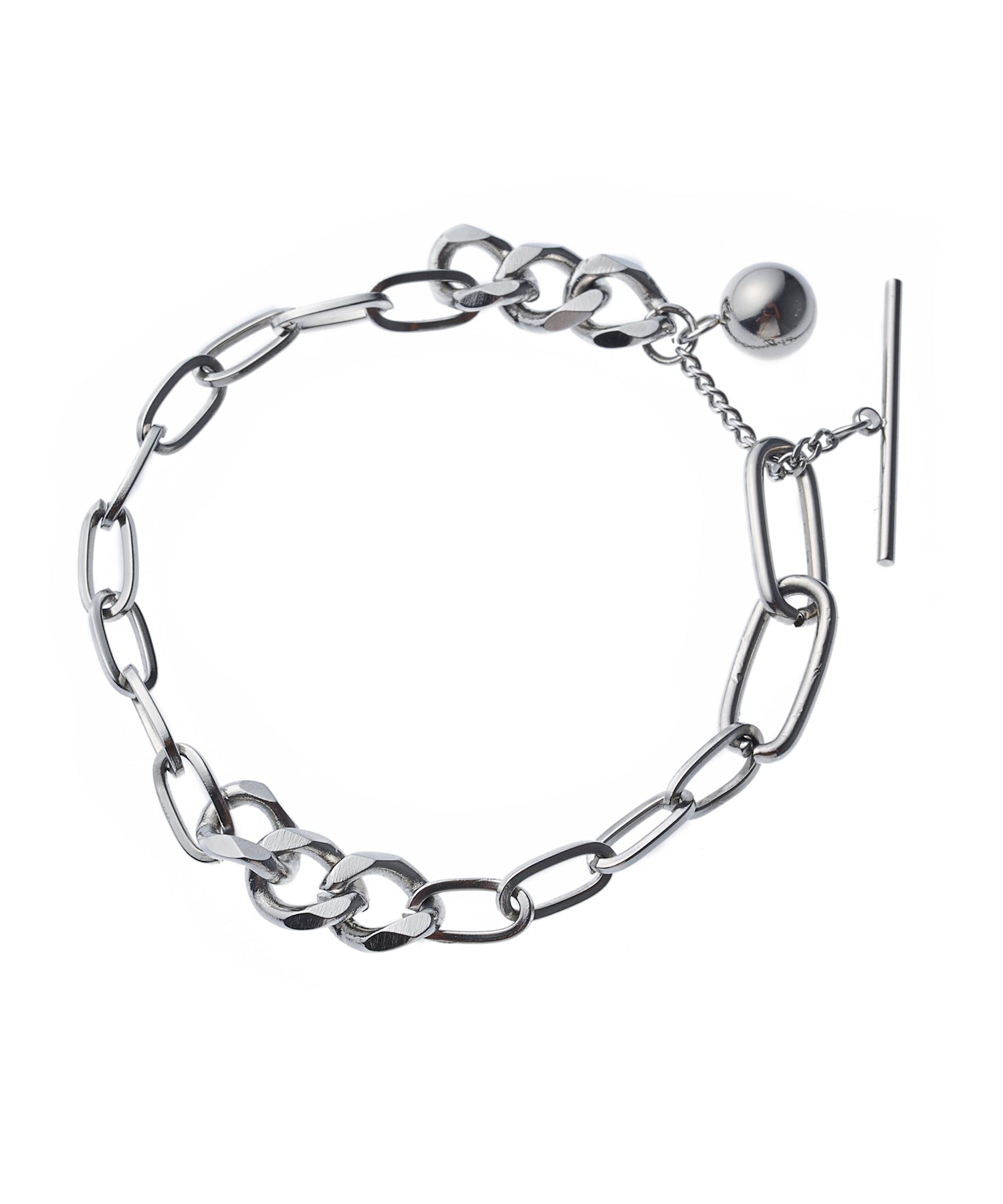 シルバー]キリカエMIXチェーンブレスレット