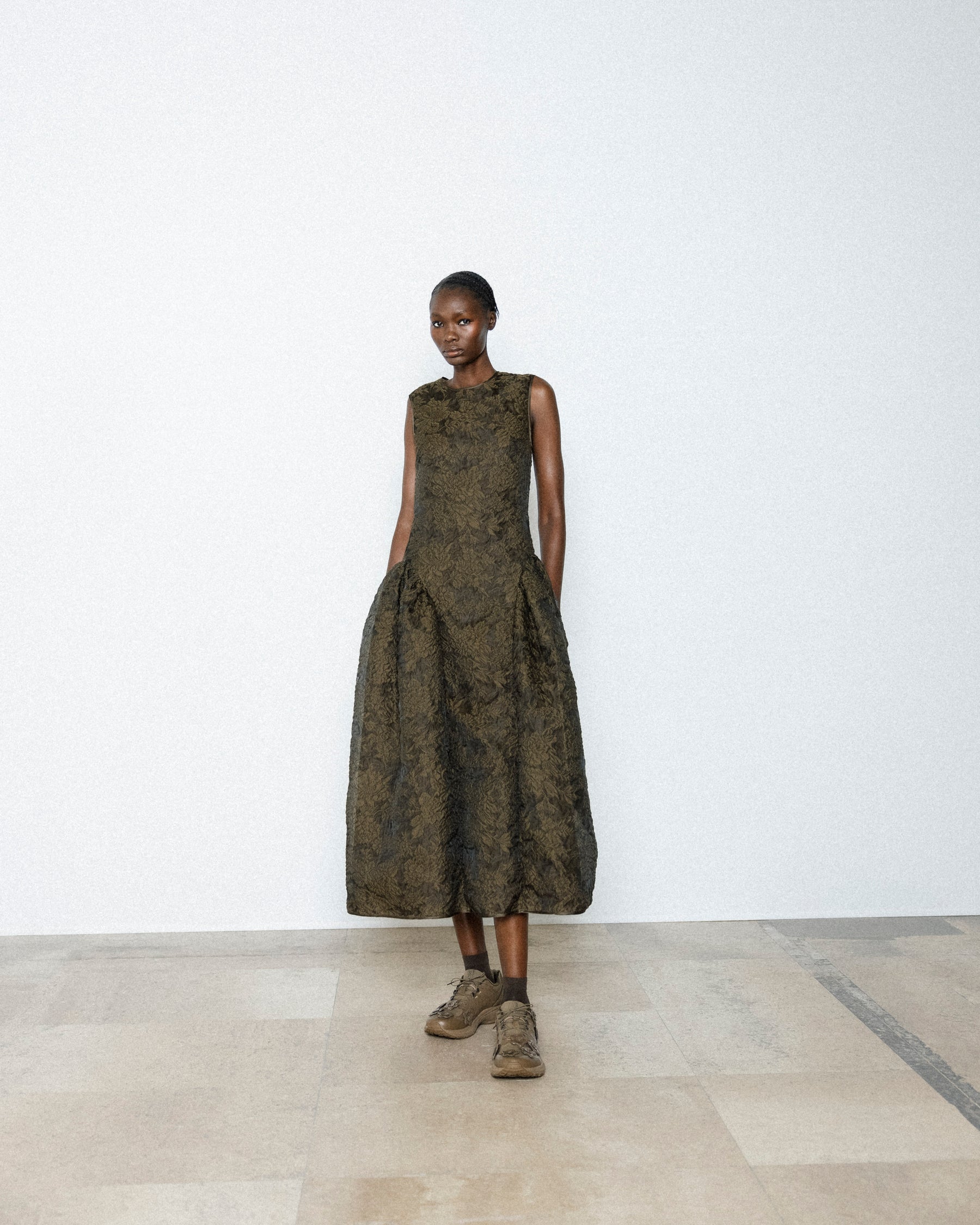 GINE | DRESS POSY MATELASSÉ BROWN