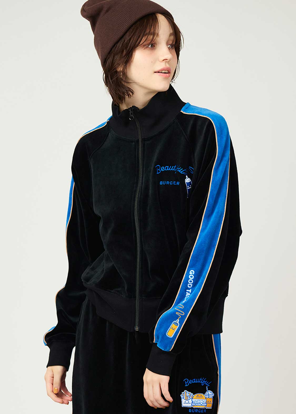ビューティフルシャドーバーガー｜ベロアコンパクトトラックジャケット