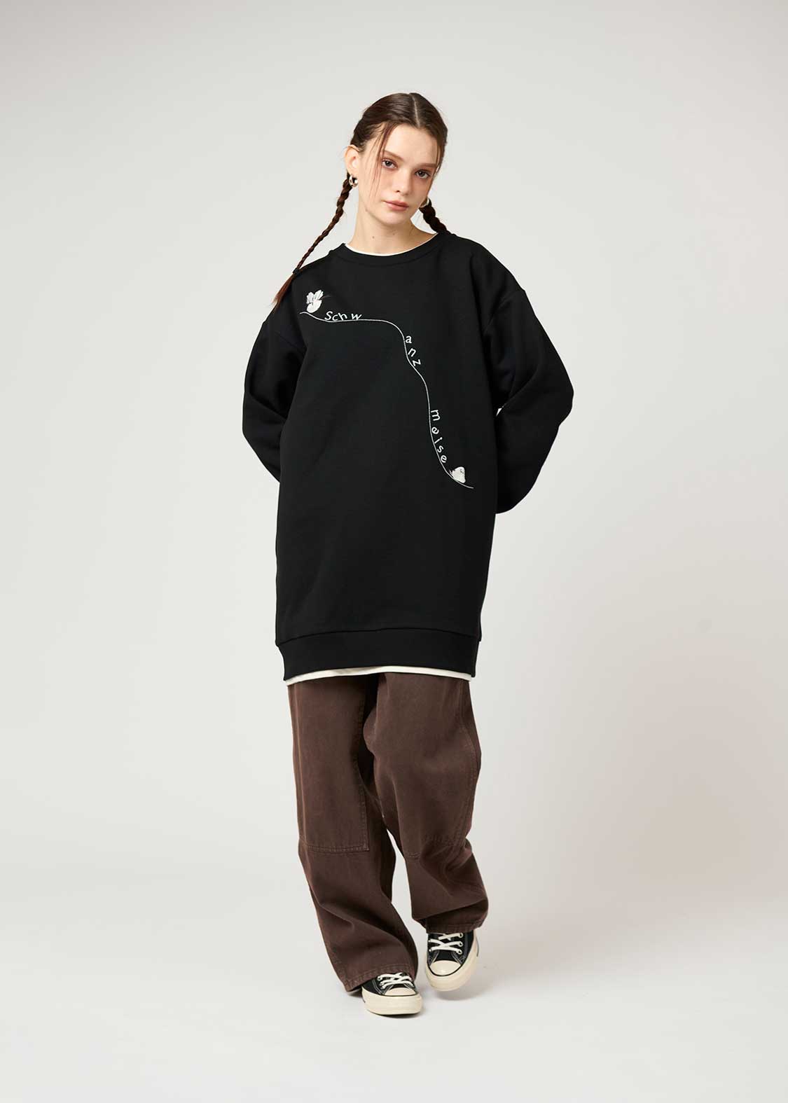 シマエナガ｜裏起毛レイヤードスウェットチュニック｜ウィメンズ