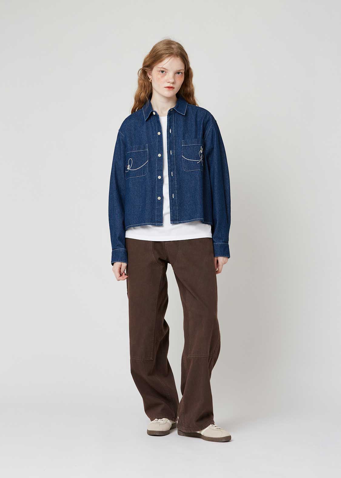 シマエナガ｜クロップドデニムシャツ｜ウィメンズ｜グラニフ(graniph