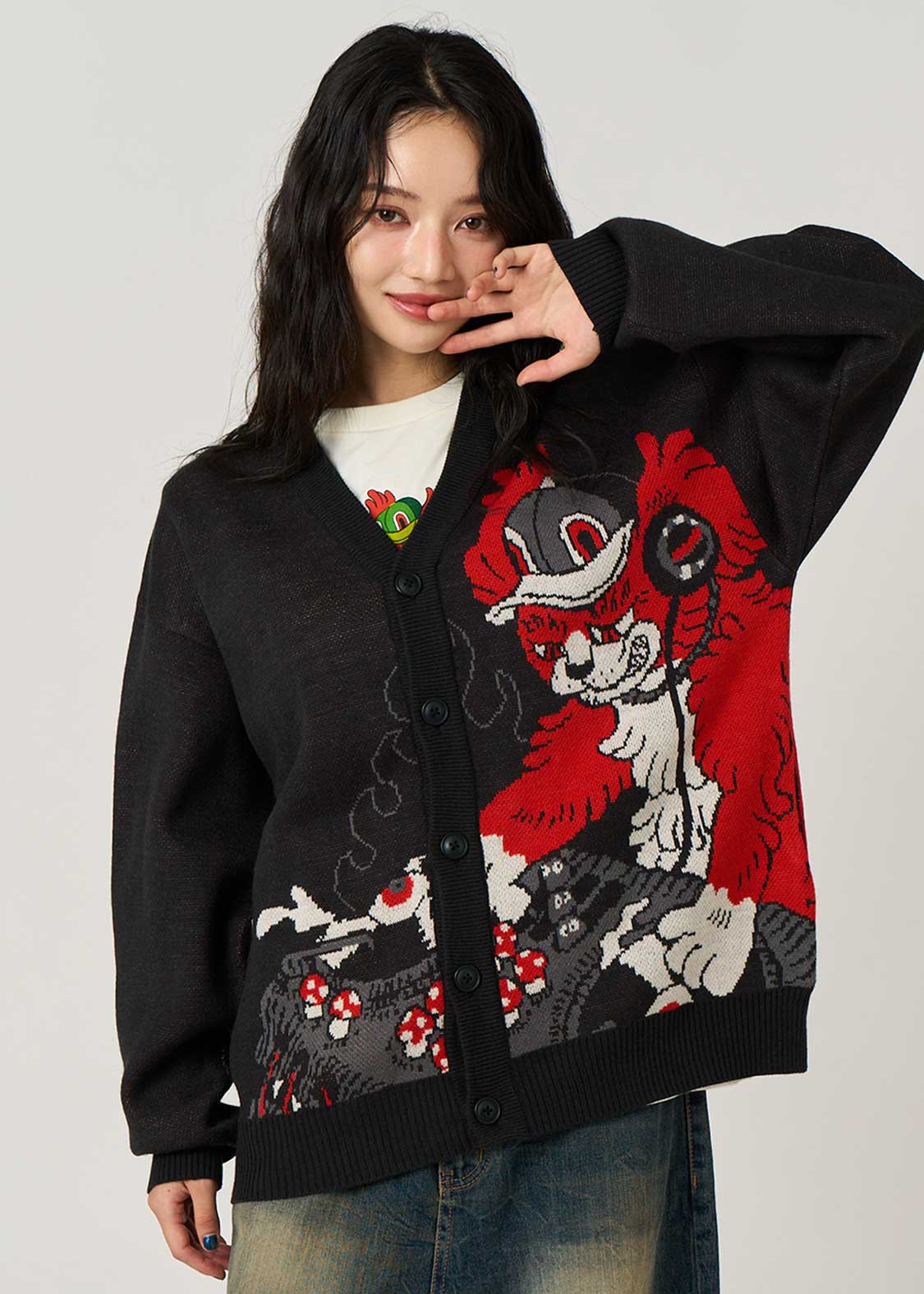 DJ NYAO｜ウォッシャブルジャカードカーディガン｜ユニセックス