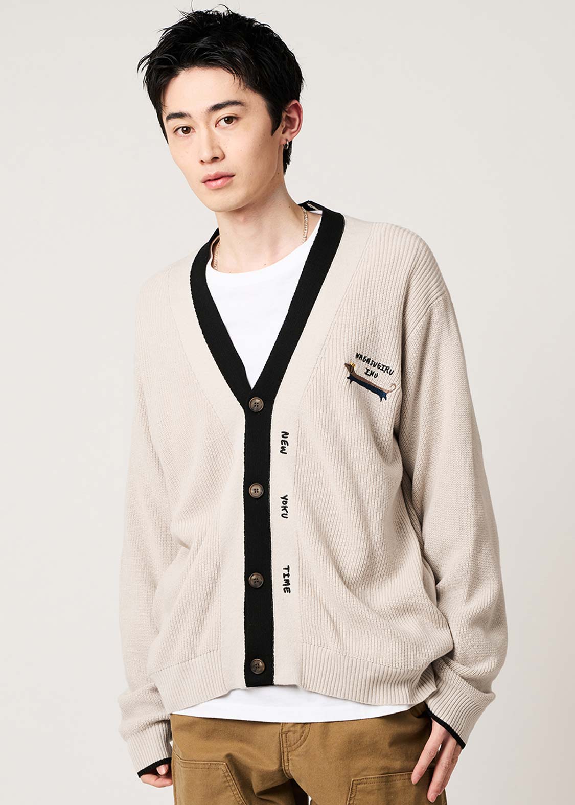 ナガスギルイヌニューヨクタイム｜ニットカーディガン｜ユニセックス