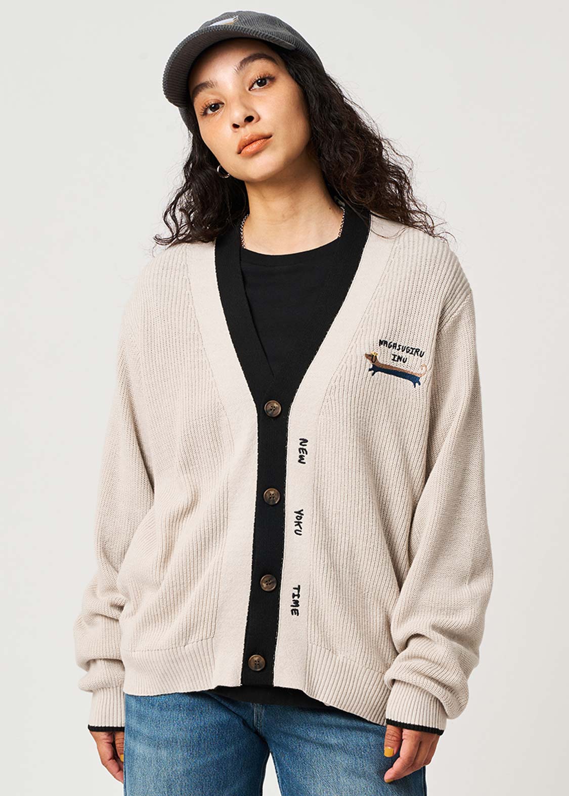 ナガスギルイヌニューヨクタイム｜ニットカーディガン｜ユニセックス