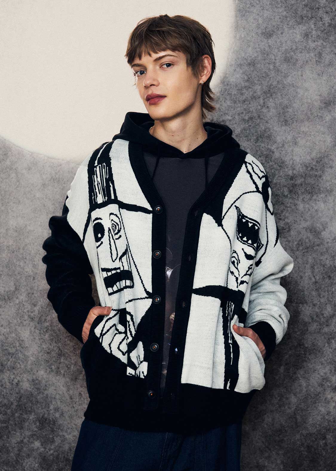 メイヤー｜ウォッシャブルジャカードカーディガン｜ユニセックス