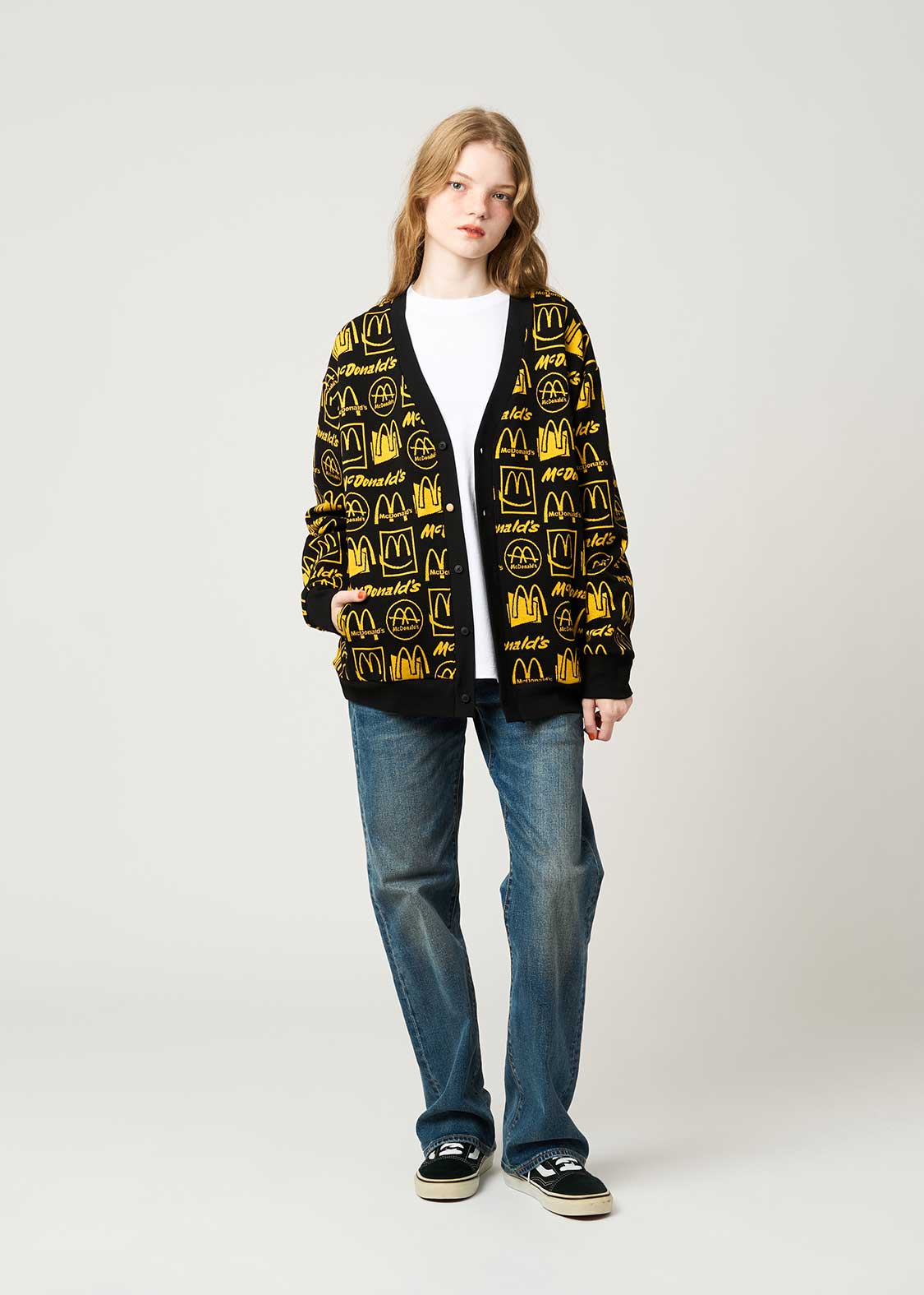 マクドナルドの思い出｜ジャカードVネックカーディガン｜ユニセックス