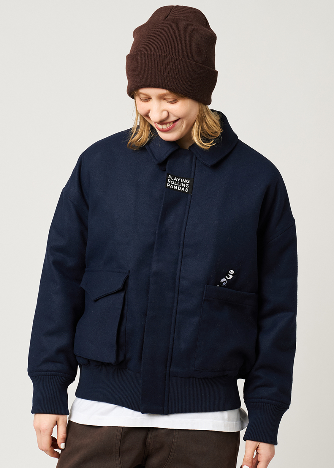 ローリングパンダズ｜メルトン中綿ジャケット｜ユニセックス｜グラニフ