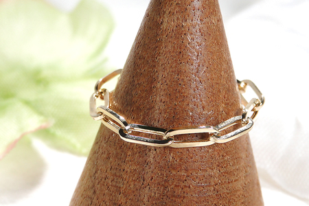 K18 18金 指輪 ペーパークリップチェーンリング イエローゴールド 指輪