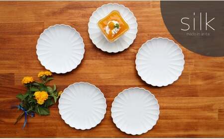 デザート皿にも！かわいい和食器】有田焼 菊割銘々皿 silk 5枚セット