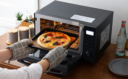 電子レンジ オーブン レンジ グリル 18L アッシュ MO-F1809-HA 縦開き