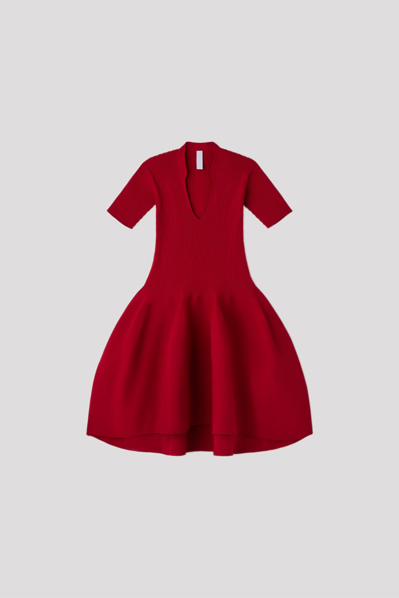 POTTERY STAND-UP COLLAR SHORT SLEEVE MINI DRESS