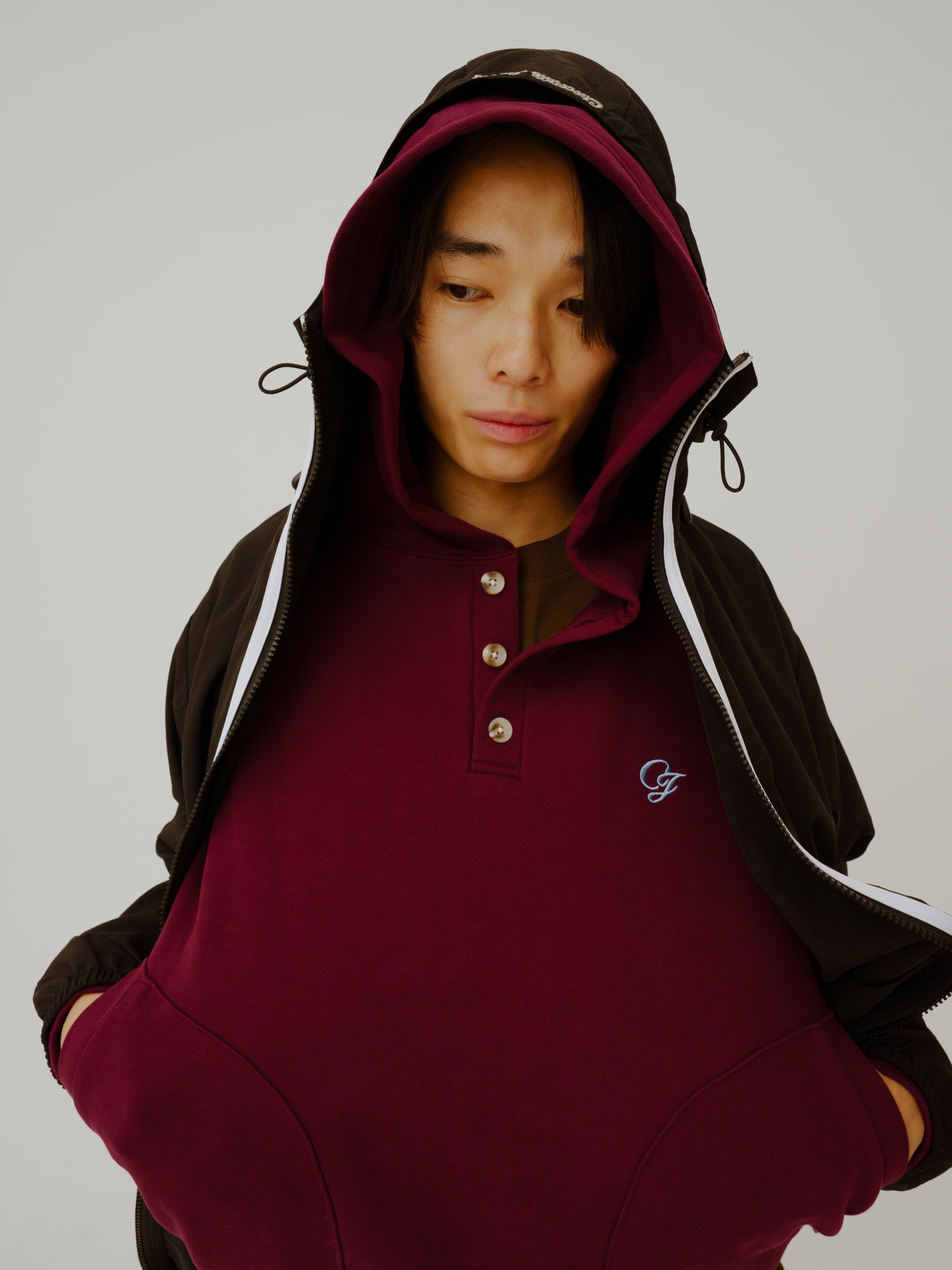 CJ HENLY NECK HOODIE – Chocolate Jesus