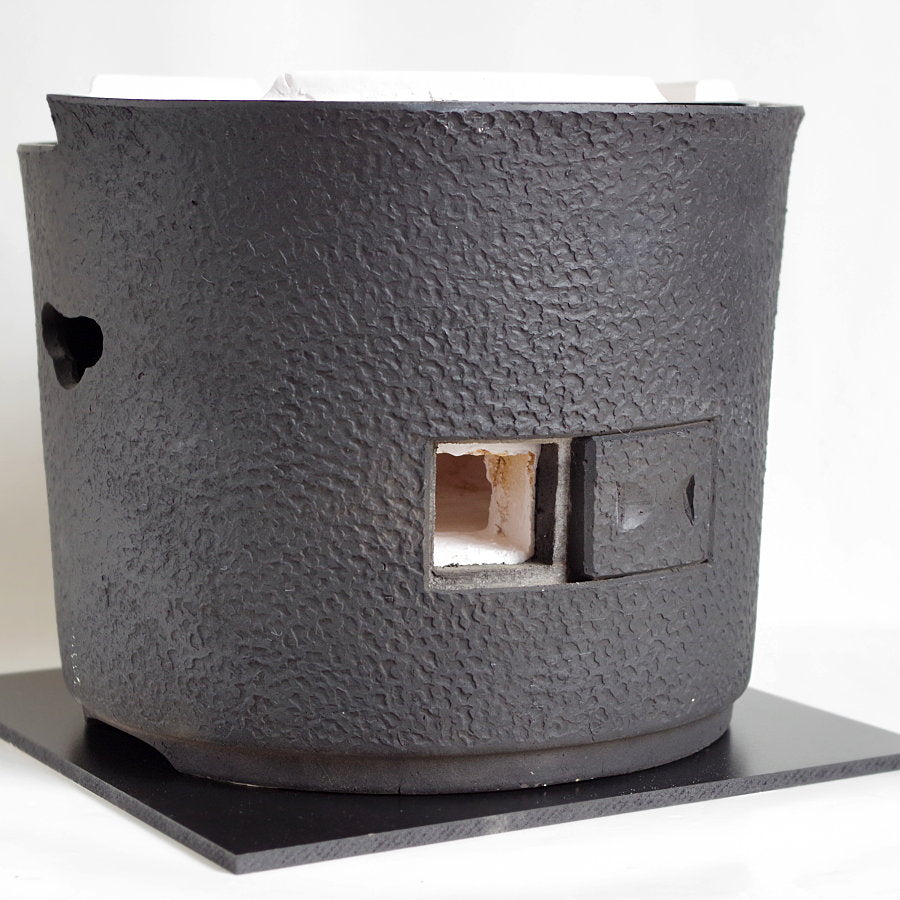 三河焼き七輪 炎匠 黒（三河焼+珪藻土コンロ） – 茶炭俱楽部