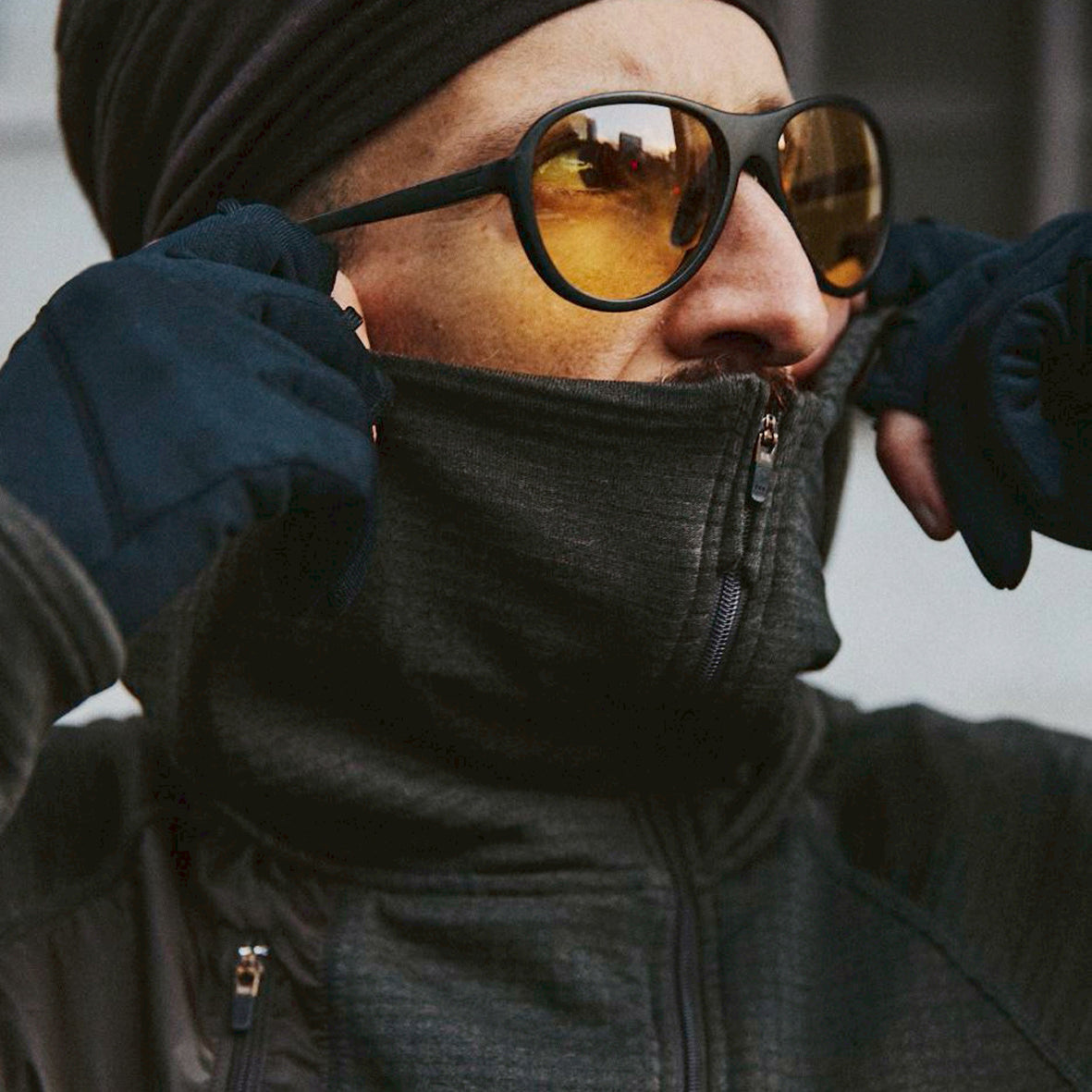 POLARTEC POWER GRID ZIP UP HOODIE