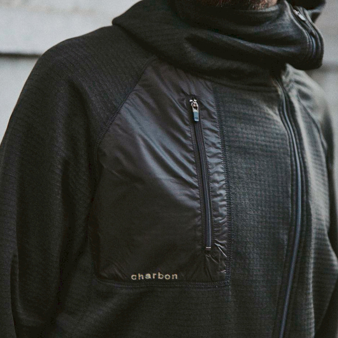 POLARTEC POWER GRID ZIP UP HOODIE