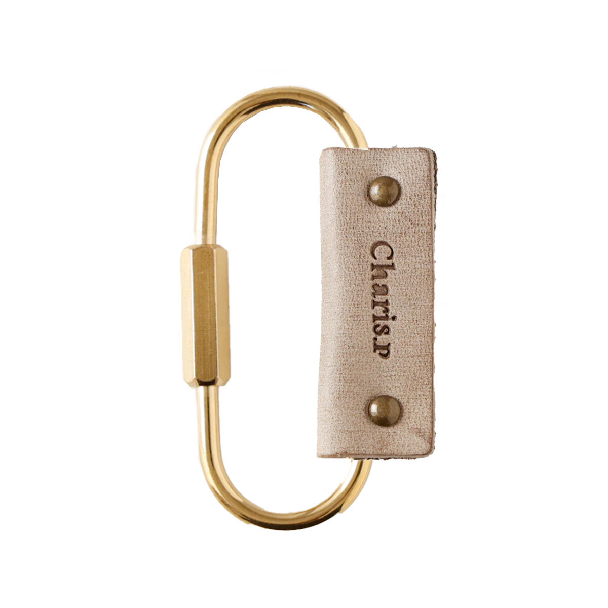 本革 真鍮カラビナ キーホルダー イタリアンレザー ゴールド ネジ