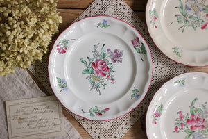 リュネビル窯可憐なチャイナシリーズの22.5cm平皿 フランス