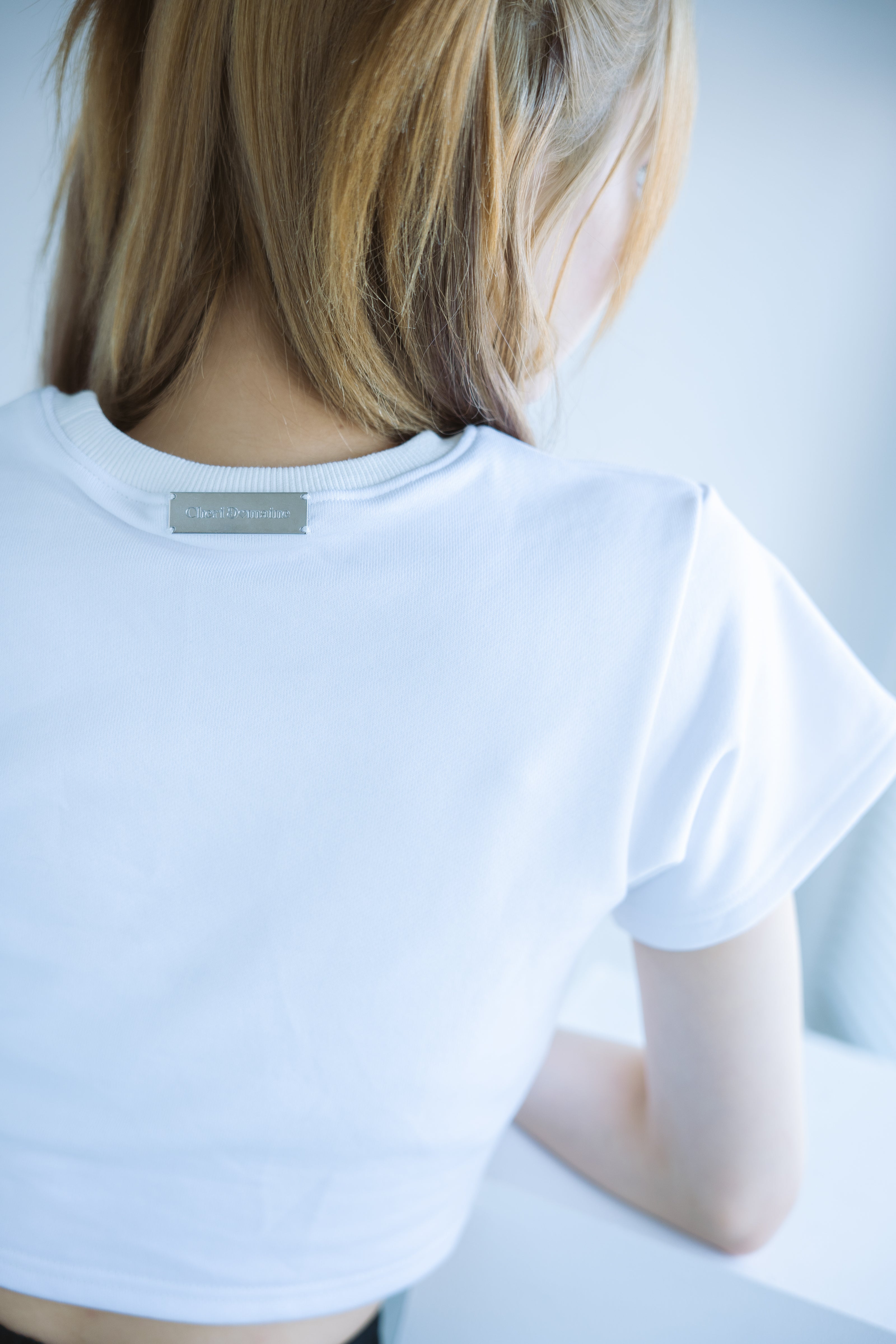 ロゴクロップドTシャツ (ホワイト)