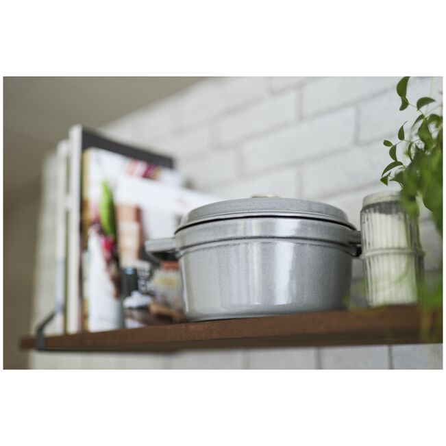 ストウブ 鋳物ホーロー鍋 ピコ・ココット 14 cm, ラウンド, グレー