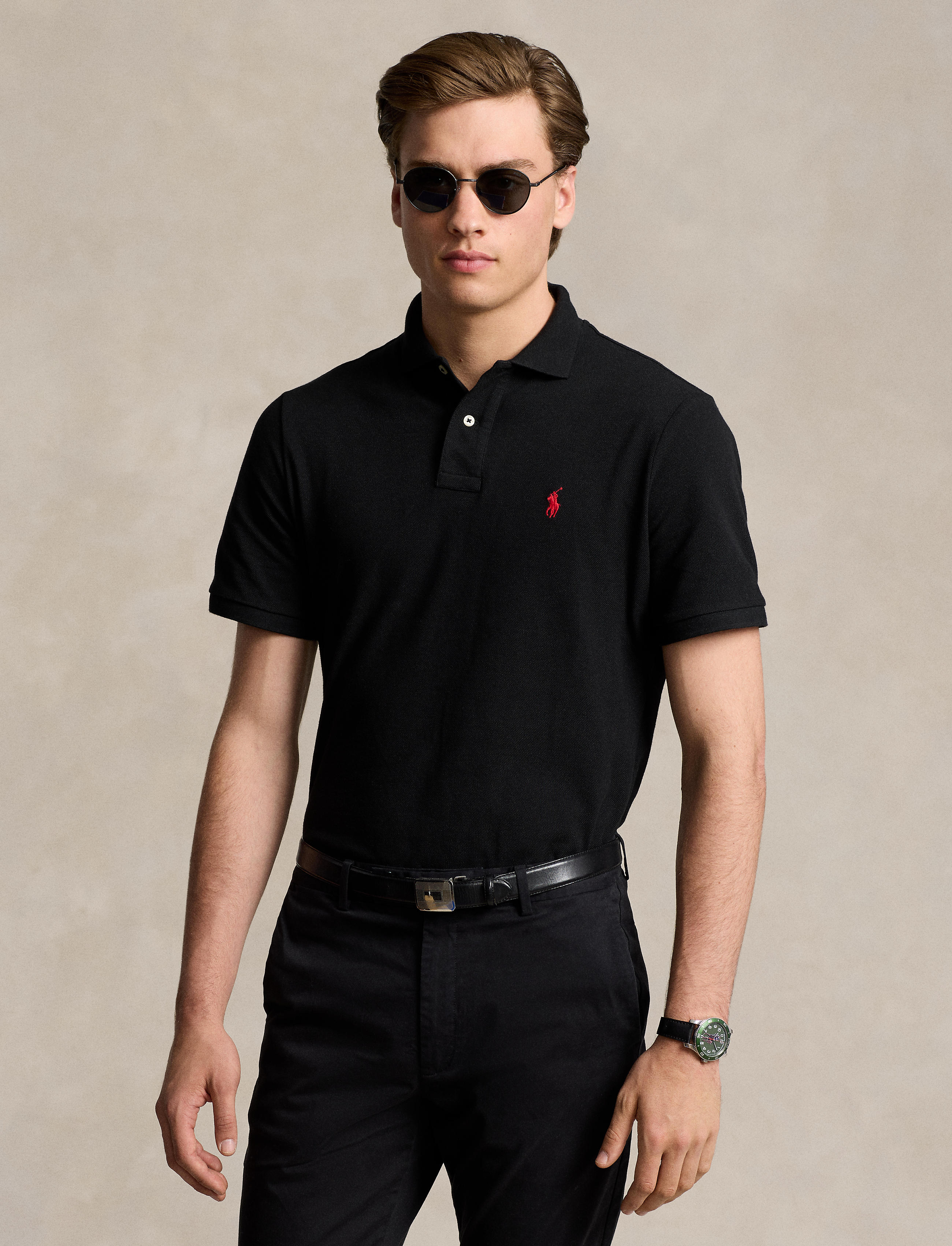 Polo Ralph Lauren Iconic Mesh Polo Shirt Black | Chicago City Sports