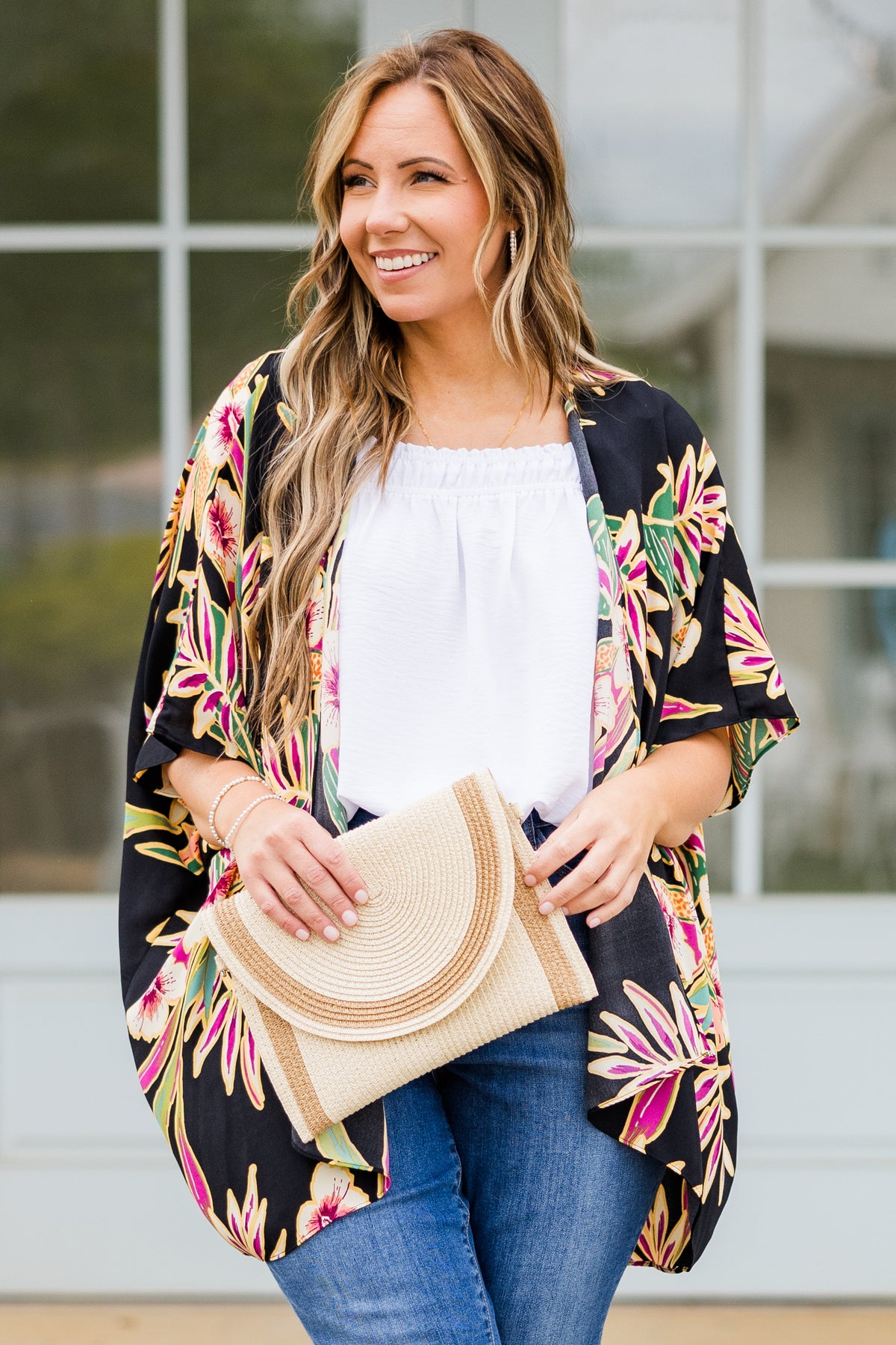 Island Breeze Kimono, Black Floral – Chic Soul