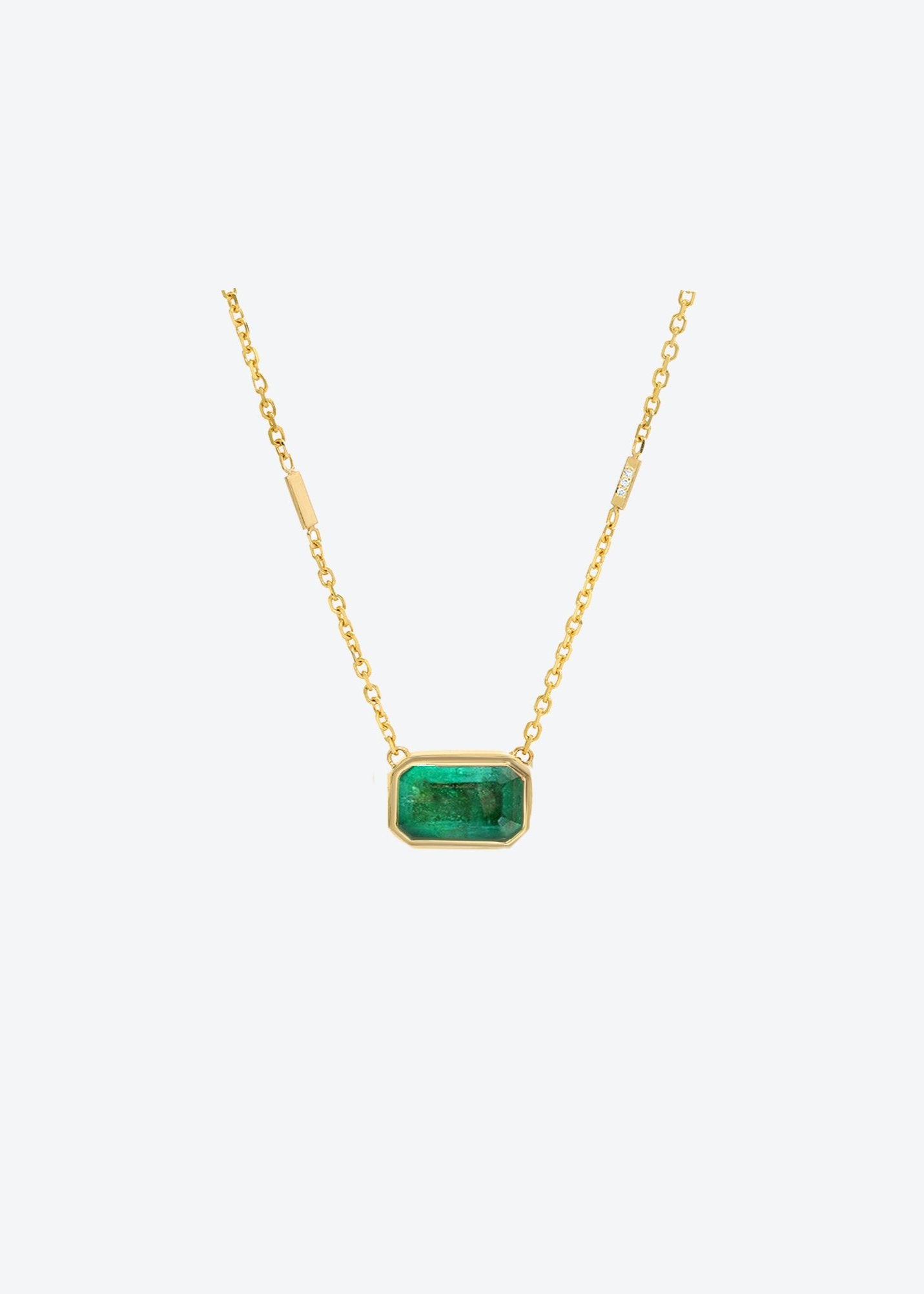 Emerald Green and Gold Necklace | Emerald Necklace | Christina